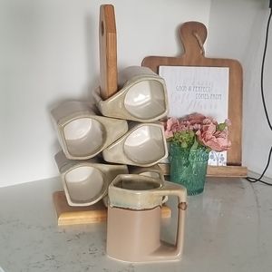 Set of 6 Padilla Stoneware Coffee Mugs